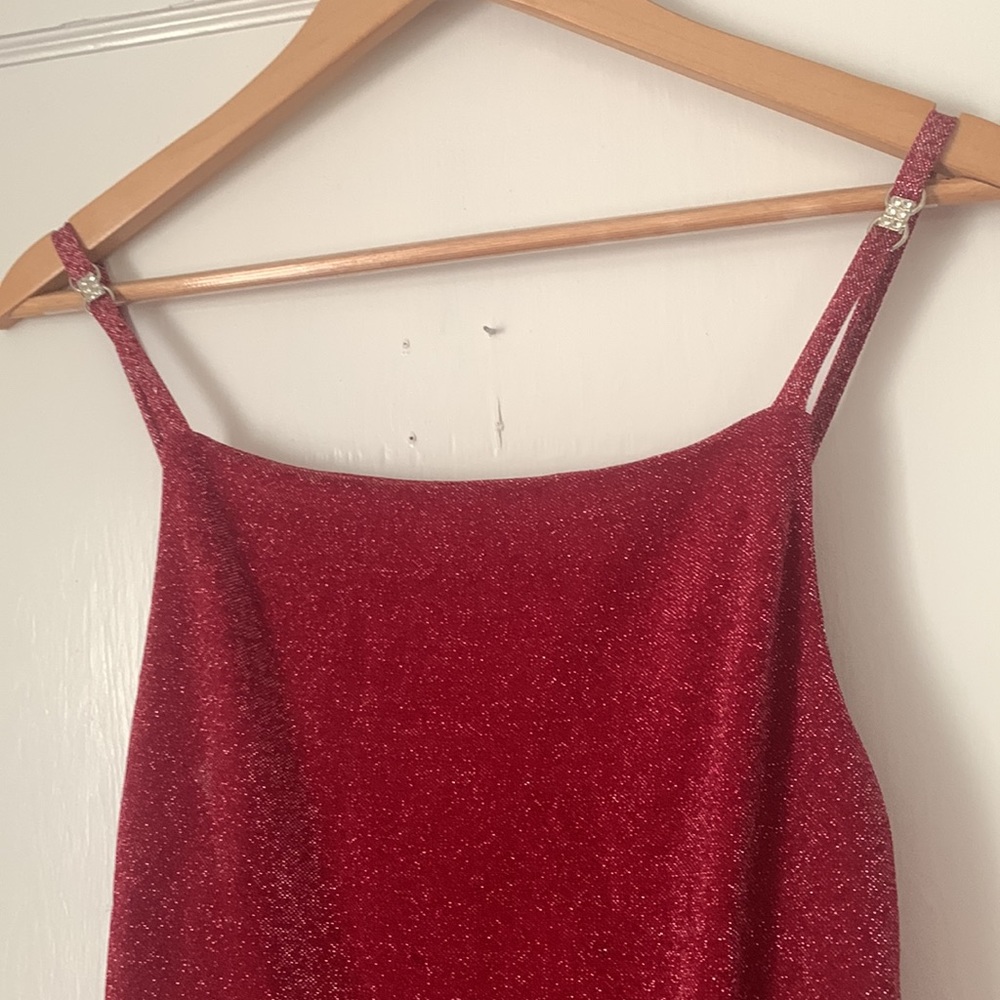 Ruby Red Sparkly Dress Size Medium - image 3